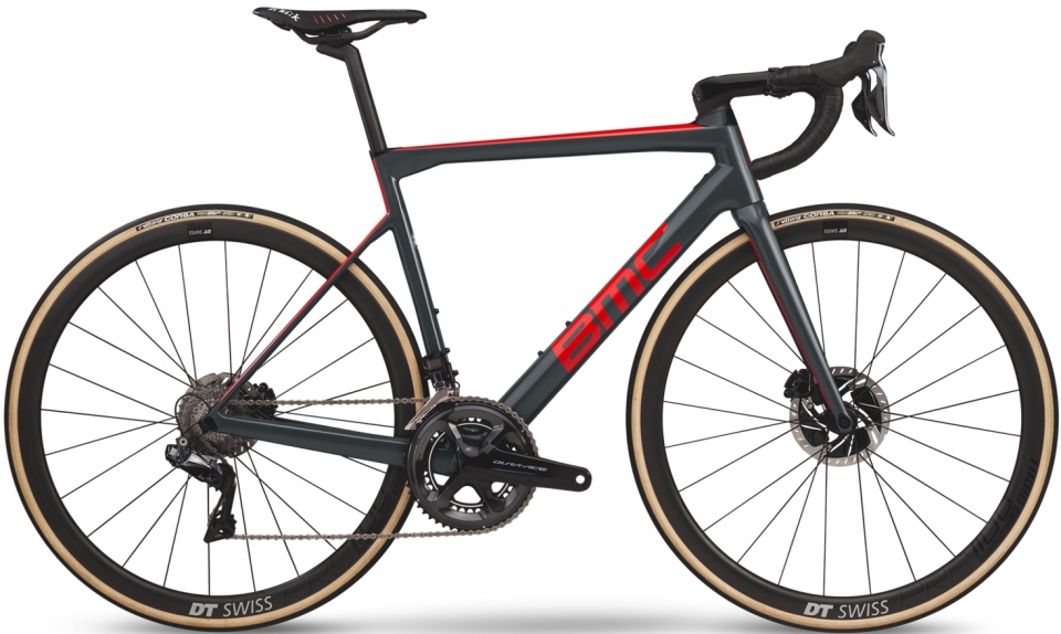 Шоссейные велосипеды BMC Teammachine SLR01 Disc ONE Grey/red/carbon DURA ACE Di2 2019 Артикул 