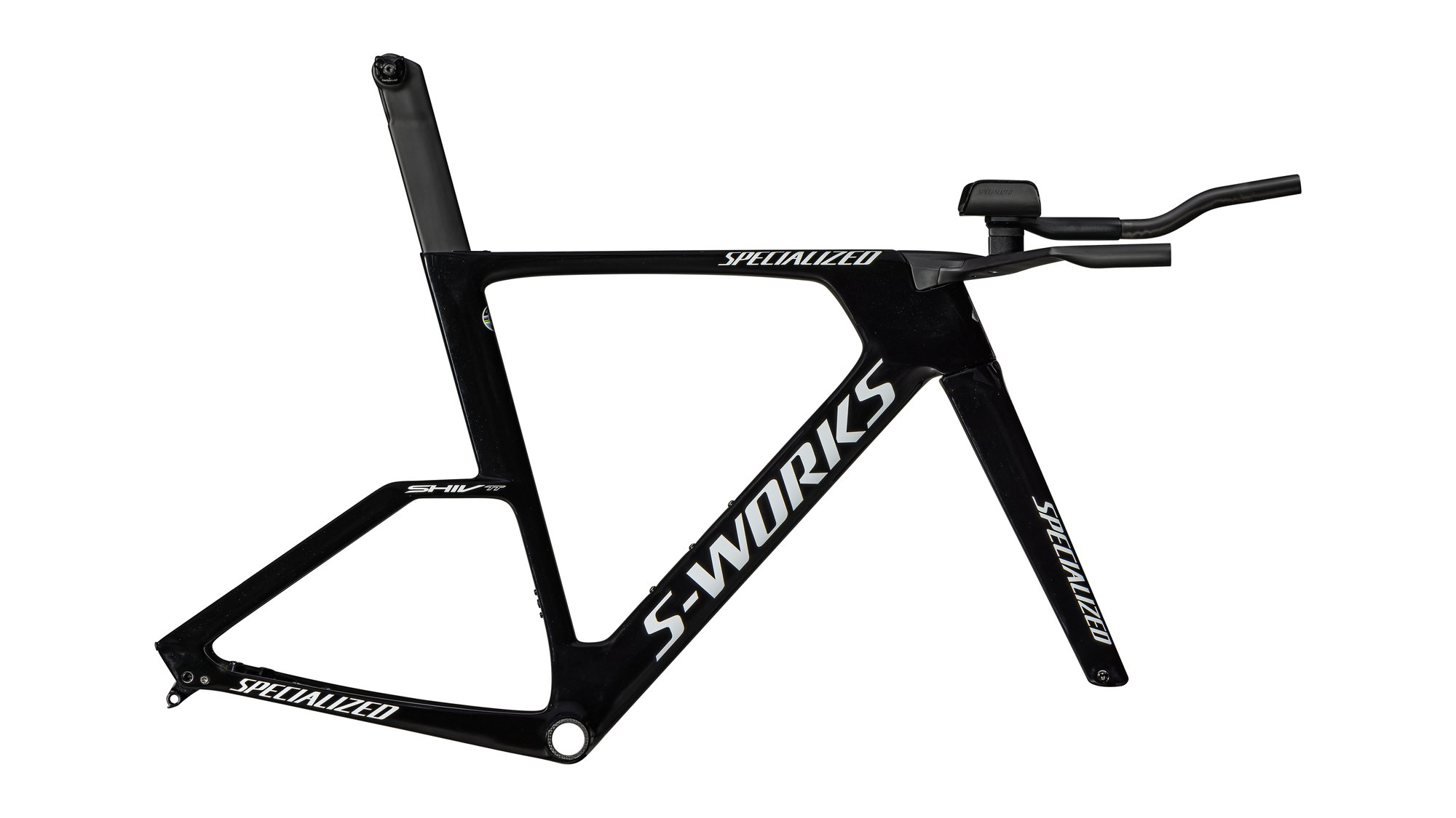 рама-модуль specialized s-works shiv tt 2025 gloss tarmac black / metallic white silver