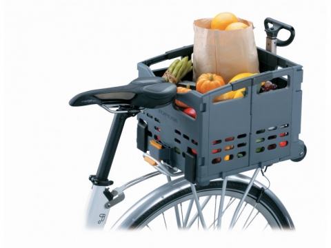 Корзина Topeak Trolley Tote складная, с колесиками и ручкой  на задний багажник