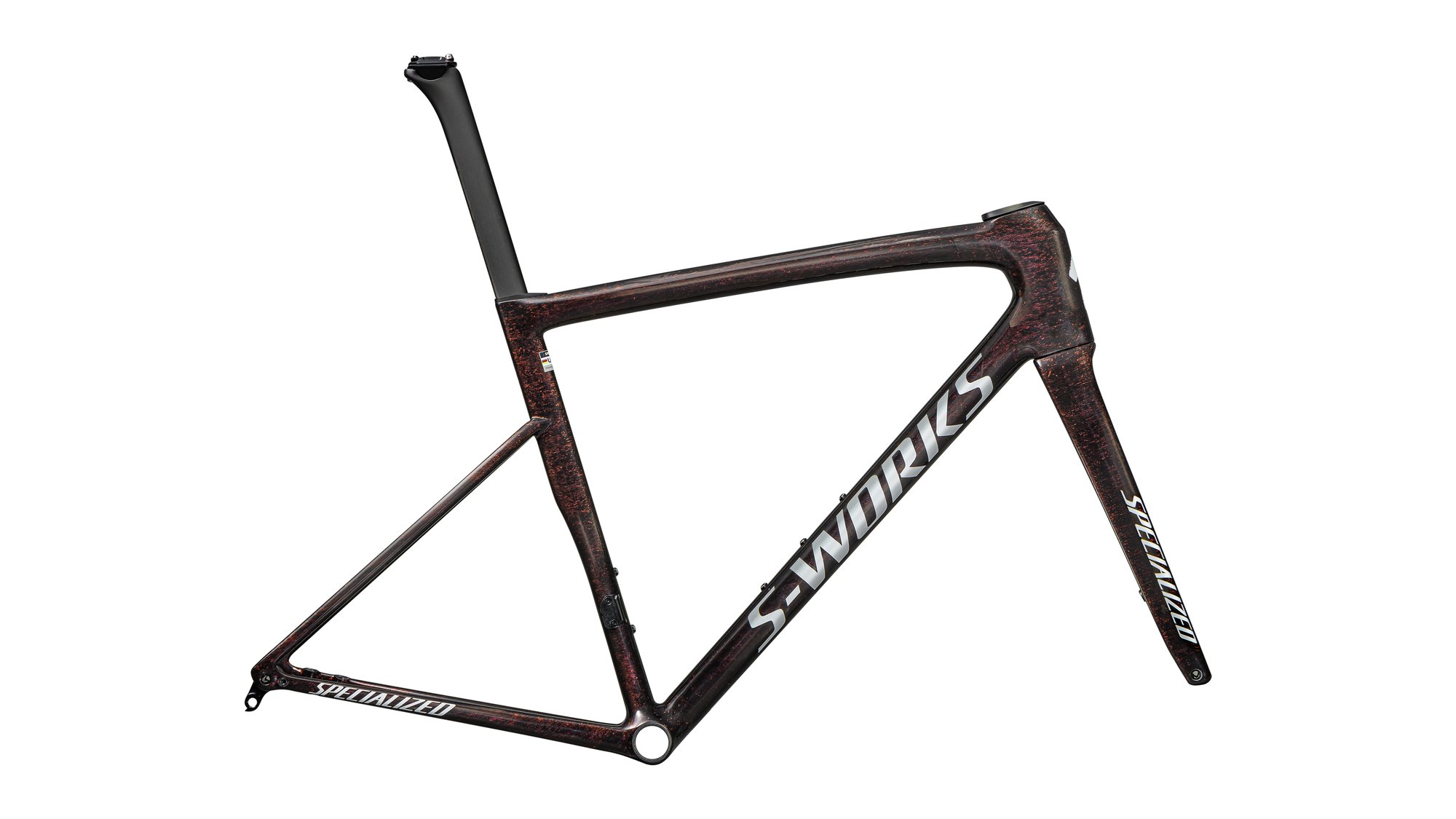 рама specialized s-works tarmac sl8 frameset 2025 gloss carbon / red to gold blurred speckle / metal