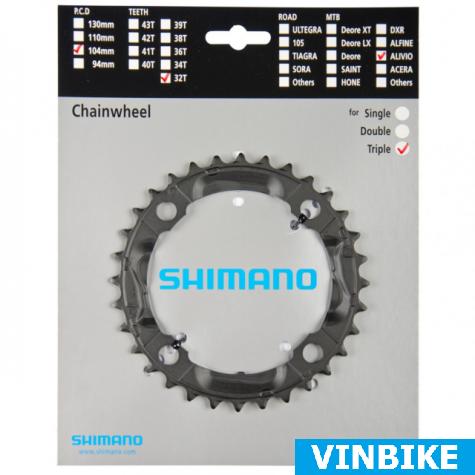 Звезда передняя Shimano ALIVIO FC-M415 (серебряный зубьев 32T)
