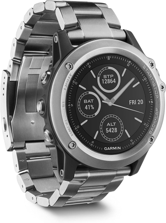 Спортивные часы Garmin Fenix 3 HR серебряный с титановым браслетом Артикул 010-01338-79