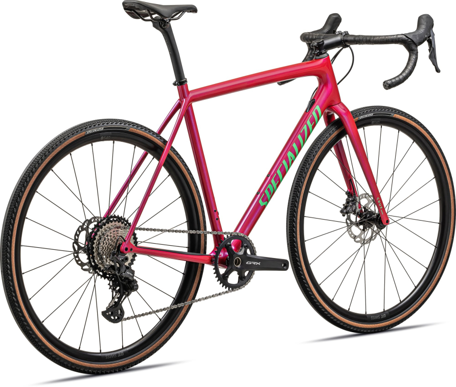 Циклокроссовые, внедорожные велосипеды Specialized Crux Comp - Shimano GRX 2024 Gloss Vivid Pink/Electric Green Артикул 91424-5049, 91424-5056, 91424-5052, 91424-5061, 91424-5058, 91424-5054