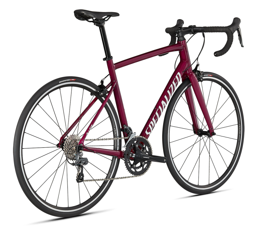Шоссейные велосипеды Specialized Allez E5 2021 Gloss Raspberry/Metallic White Silver Артикул 90021-7049