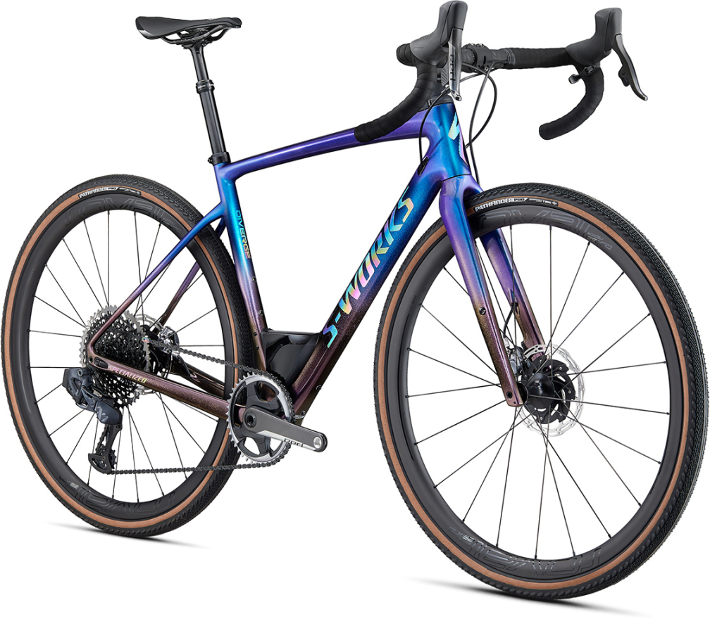 Гравийные велосипеды, комфорт плюс Specialized S-Works Diverge SRAM AXS 2020 хамелеон-голубой-фиолетовый Артикул 95420-0048, 95420-0052, 95420-0061