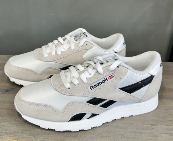 White nylon reebok classics cheap
