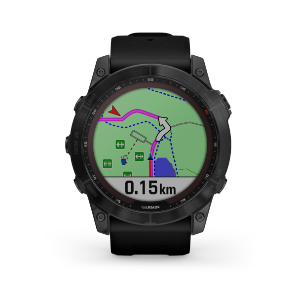 Спортивные часы Спортивные часы Garmin Fenix 7x Sapphire Solar, DLC-покрытие,черные с черным ремешк. Артикул 