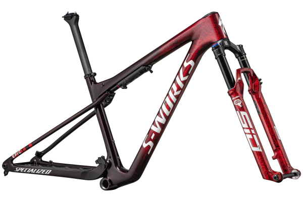 рама Specialized S-Works Epic World Cup 2024 Gloss Red Tint / Flake Silver Granite / Metallic White 