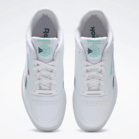 Кроссовки Кеды Reebok Club C 85 Vegan ftwr white/hint mint/midnight pine Артикул GX75627, GX756213, GX75627.5, GX756215, GX75629, GX756211, GX756210, GX75628, GX75628.5, GX75625.5, GX75626, GX756212, GX75626.5, GX756210.5