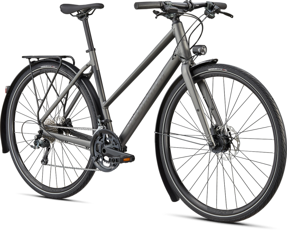 Городские велосипеды Specialized Sirrus 3.0 Step-Through EQ 2022 Satin Smoke / Black Reflective Артикул 90921-7301, 90921-7302, 90921-7303