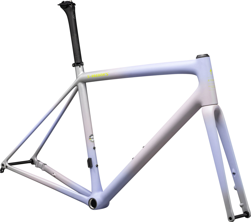 Рамы шоссе, гревел рама Specialized S-Works Aethos 2024 Satin Clay - Powder Indigo - Silver Dust - Radial Fade + Lapis Артикул 77224-0252, 77224-0249, 77224-0261, 77224-0258, 77224-0256, 77224-0254