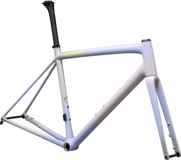 рама specialized s-works aethos 2024 satin clay - powder indigo - silver dust - radial fade + lapis