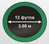 Батуты Батут Oxygen Fitness Premium 12 ft inside (Dark green) Артикул 