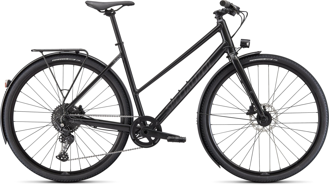 Городские велосипеды Specialized Sirrus X 3.0 Step-Through EQ 2021 Gloss Nearly Black / Black Reflective Артикул 92421-7402, 92421-7401, 92421-7404, 92421-7403, 92421-7405