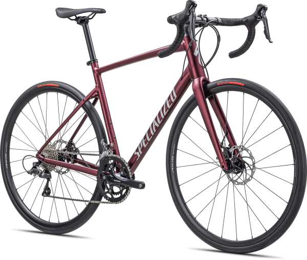 Specialized Allez E5 2025 Satin Maroon / Silver Dust / Flo Red