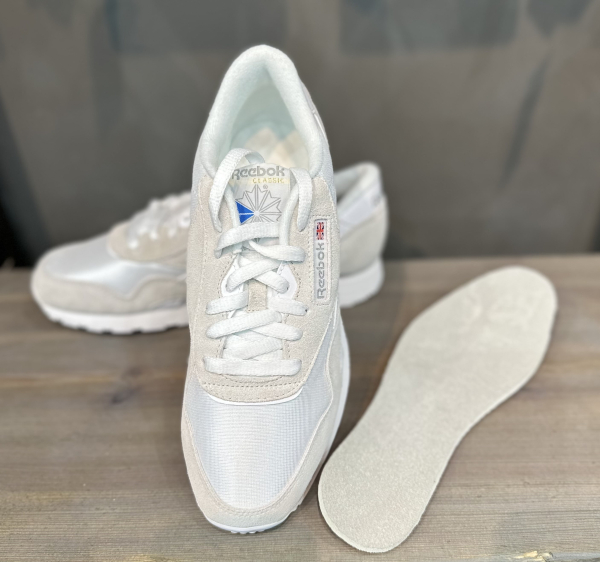 Кроссовки Кроссовки Reebok Classic Nylon white/white/light grey Артикул FV15937.5, FV159311, FV15939, FV15938.5, FV159310, FV159310.5, FV159311.5, FV15939.5, FV159312, FV15938, FV15937