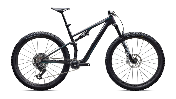 Specialized S-Works Epic 8 Evo AXS 2026 Gloss Carbon / Green to Purple Viavi Fade / Brushed Liquid M