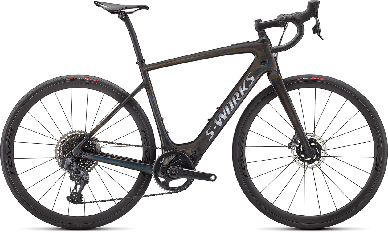 TURBO CREO - теперь 200 км реально! Specialized S-Works Turbo Creo SL Carbon 2022 BLKTNT/SPCTFLR/BLK Артикул 98121-0204, 98121-0203