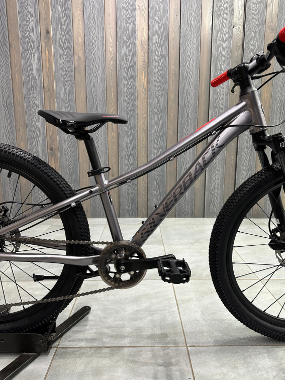 24 дюйма (7-11 лет) Silverback Spyke 24 SE 2026 Gloss Moondust Metallic Grey-Gloss Red Артикул 4816026331655