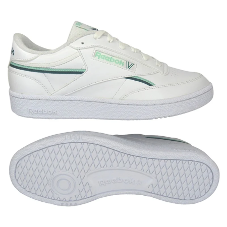 Кроссовки Кеды Reebok Club C 85 Vegan ftwr white/hint mint/midnight pine Артикул GX75627, GX756213, GX75627.5, GX756215, GX75629, GX756211, GX756210, GX75628, GX75628.5, GX75625.5, GX75626, GX756212, GX75626.5, GX756210.5