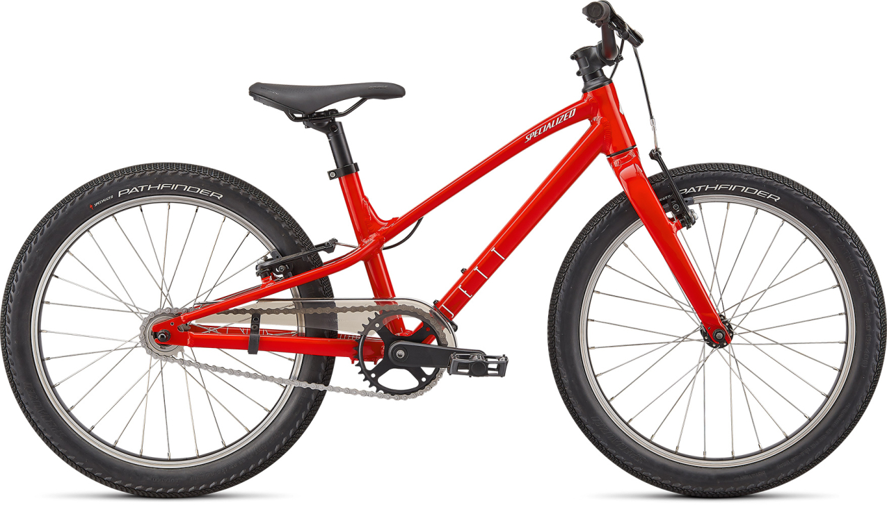 Для мальчиков с 6-ти до 7-ми лет Specialized Jett 20 SS 2022 gloss Flo Red / White Артикул 92722-4120