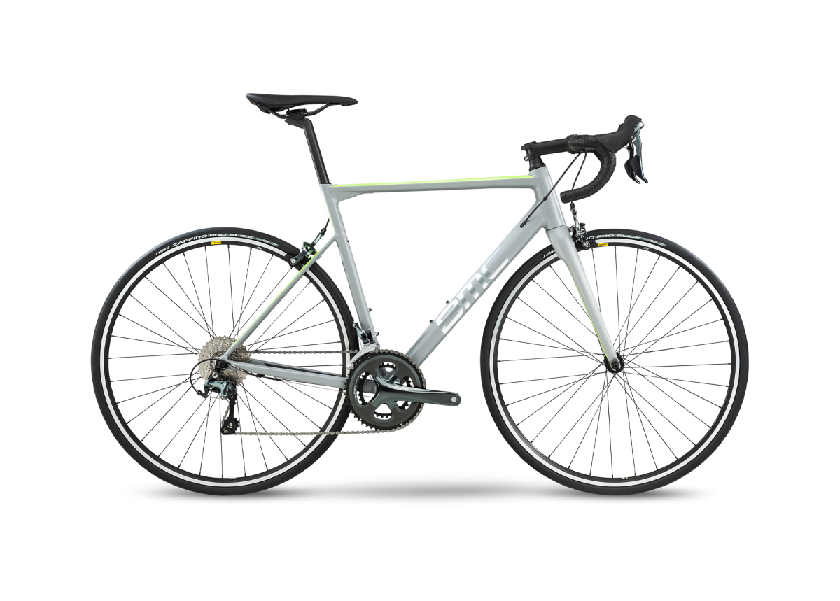 Шоссейные велосипеды BMC Teammachine ALR TWO Grey/Brushed/yellow Tiagra 2020 Артикул 