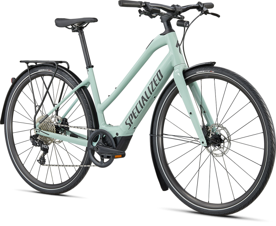 TURBO VADO - свой в городе! Specialized Turbo Vado SL 4.0 Step-Through EQ 2022 White Sage / Black Reflective Артикул 93921-5205, 93921-5203, 93921-5202, 93921-5204