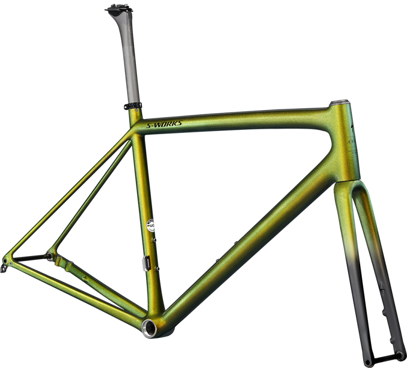 Рамы шоссе, гревел рама Specialized S-Works Aethos 2021 Gloss Snake Eye Chameleon/Monocoat Black Артикул 77221-0254, 77221-0249, 77221-0256, 77221-0252, 77221-0258