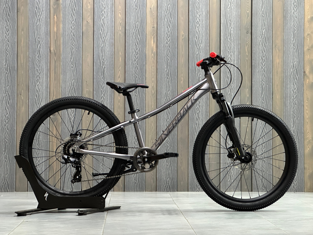 24 дюйма (7-11 лет) Silverback Spyke 24 SE 2026 Gloss Moondust Metallic Grey-Gloss Red Артикул 4816026331655