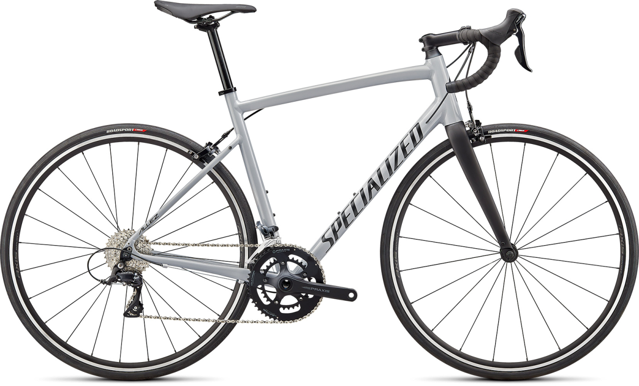 Шоссейные велосипеды Specialized Allez Sport 2022 Gloss Dove Grey/Satin Black Артикул 94622-6061, 94622-6054, 94622-6052, 94622-6049, 94622-6058, 94622-6056