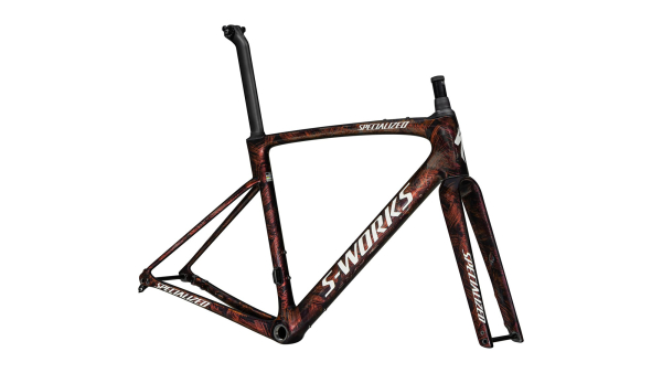 рама specialized s-works roubaix sl8 frameset 2025 gloss carbon / red to gold and solidity dry brush