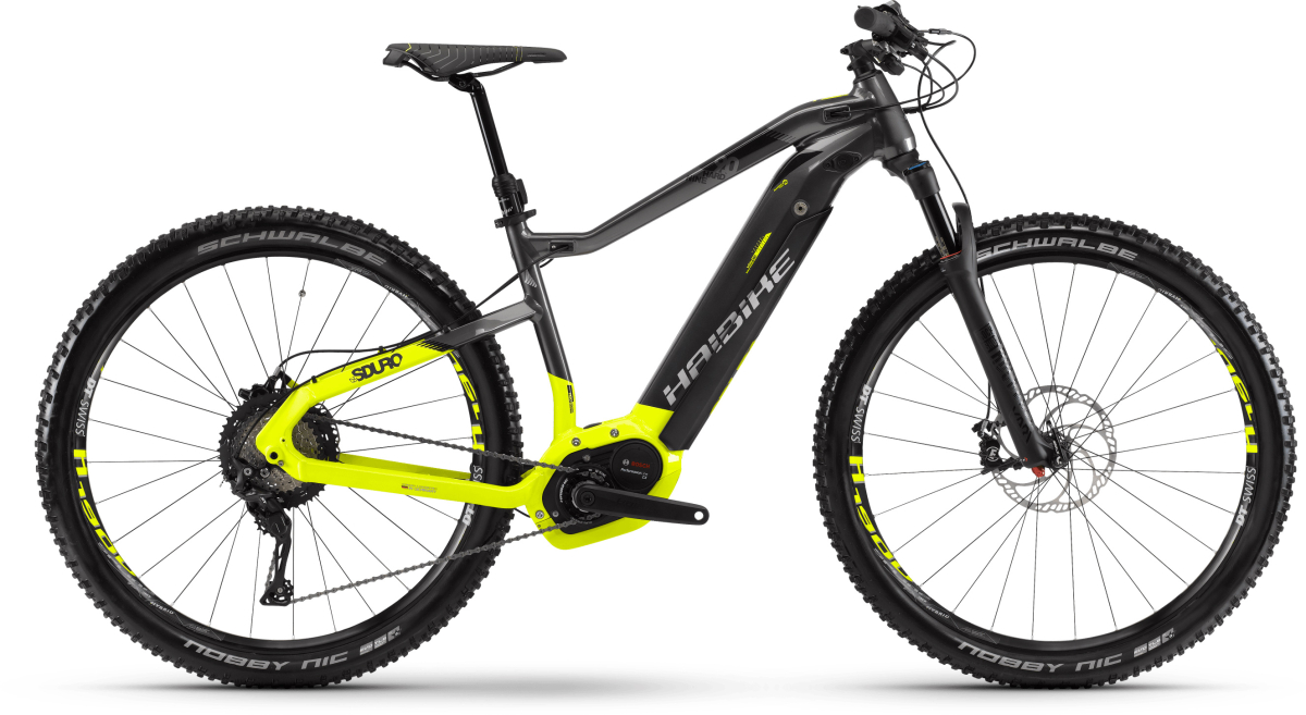 Электровелосипеды с двигателем Bosch, Yamaha, Shimano HAIBIKE SDURO HardNine 9.0 500Wh 11-Sp XT 2019 / черный-желтый  Артикул 4540104852