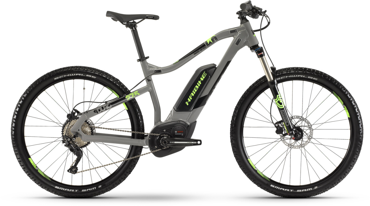 Электровелосипеды с двигателем Bosch, Yamaha, Shimano HAIBIKE SDURO HardSeven 4.0 500Wh 10 s. Deore 2019 / серый-зеленый Артикул 4540036950, 4540036945