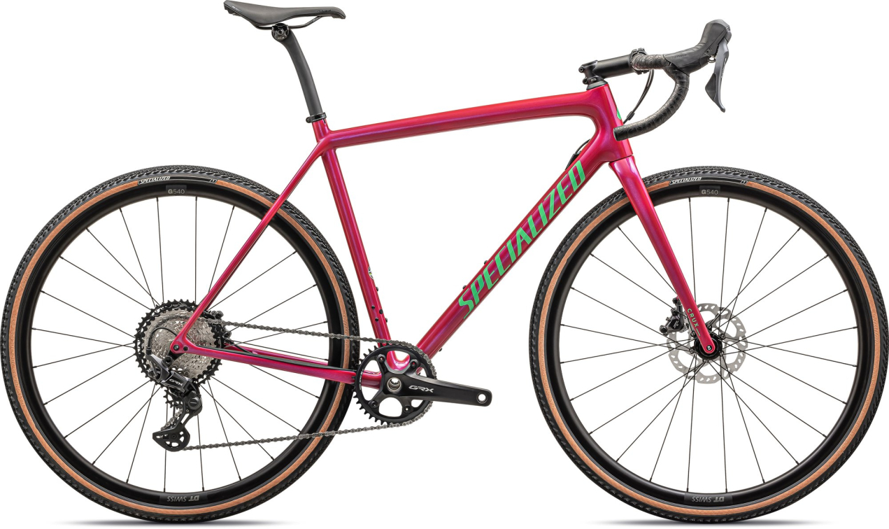 Циклокроссовые, внедорожные велосипеды Specialized Crux Comp - Shimano GRX 2024 Gloss Vivid Pink/Electric Green Артикул 91424-5049, 91424-5056, 91424-5052, 91424-5061, 91424-5058, 91424-5054