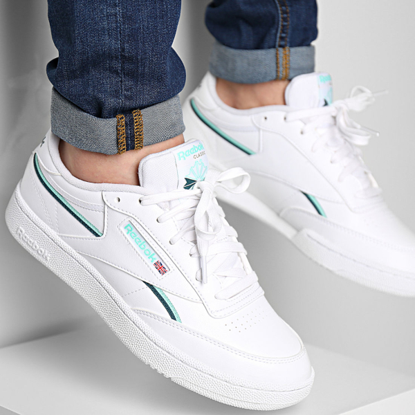 Кеды Reebok Club C 85 Vegan ftwr white/hint mint/midnight pine