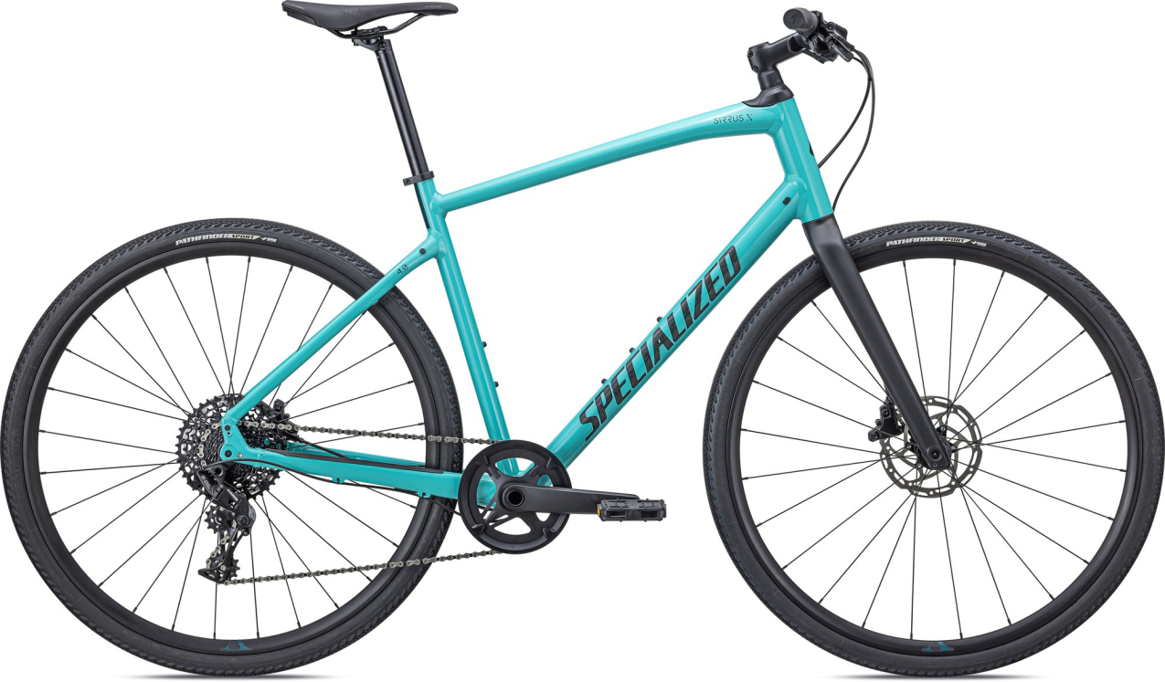 Городские велосипеды Specialized Sirrus X 4.0 2022 Gloss Lagoon Blue / Tropical Teal / Satin Black Reflective  Артикул 92422-5002, 92422-5003, 92422-5000, 92422-5005, 92422-5004, 92422-5001