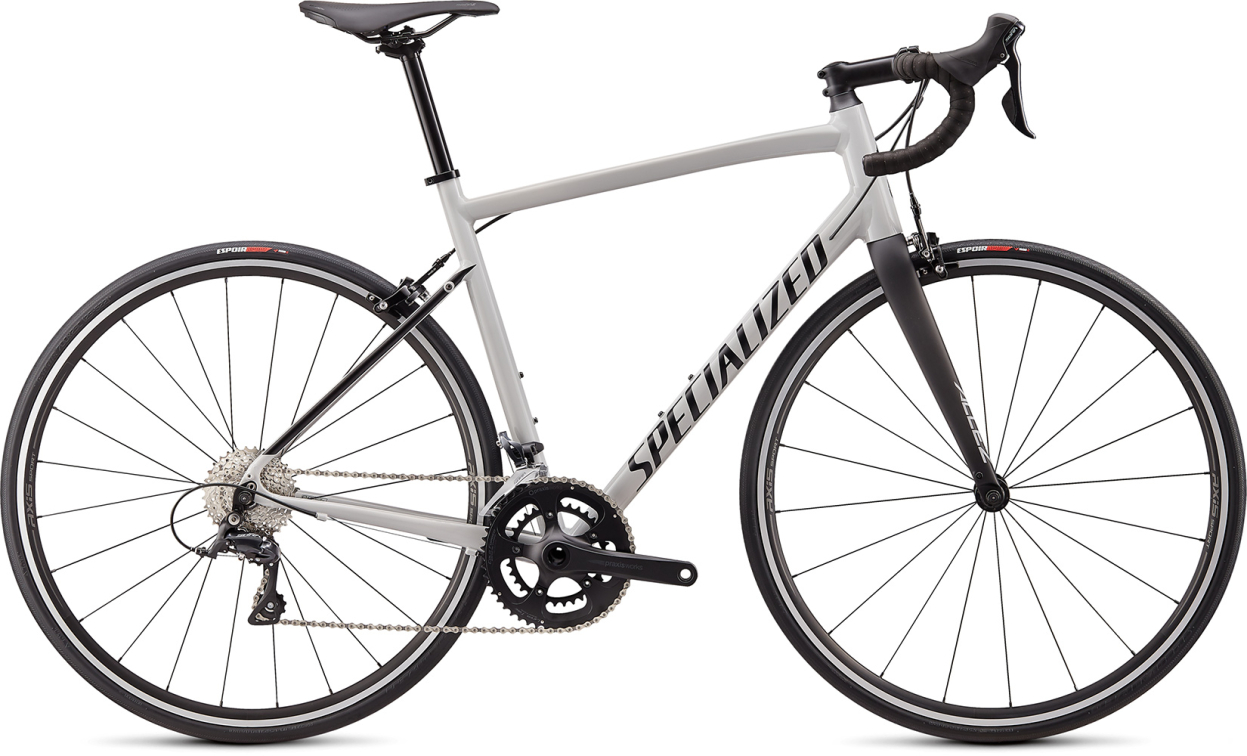 Шоссейные велосипеды Specialized Allez E5 Sport 2020 серый-черный Артикул 90020-6056, 90020-6058, 90020-6061, 90020-6054, 90020-6052, 90020-6044, 90020-6049