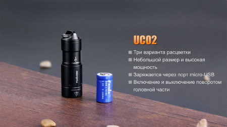 Фары и фонари Фонарь Fenix UC02 Артикул UC02pr, UC02bk, UC02bl