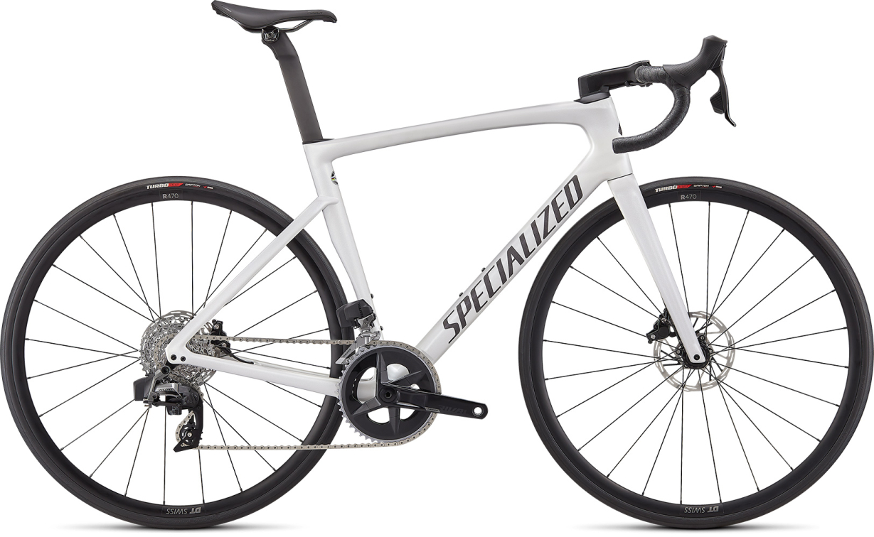 Шоссейные велосипеды Specialized Tarmac SL7 Comp Rival Etap Axs 2022 Gloss Metallic White Silver / Smoke Артикул 90622-5161, 90622-5154, 90622-5156, 90622-5158, 90622-5152, 90622-5149, 90622-5144