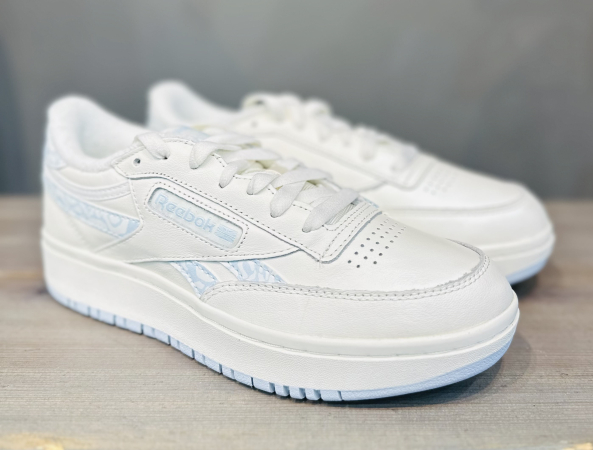 Кроссовки Кроссовки женские Reebok Club C Double Revenge glass blue/chalk/chalk Артикул H036527.5, H0365210, H036525.5, H036529, H036529.5, H0365210.5, H036526, H036528.5, H036528, H036527, H0365211, H036526.5