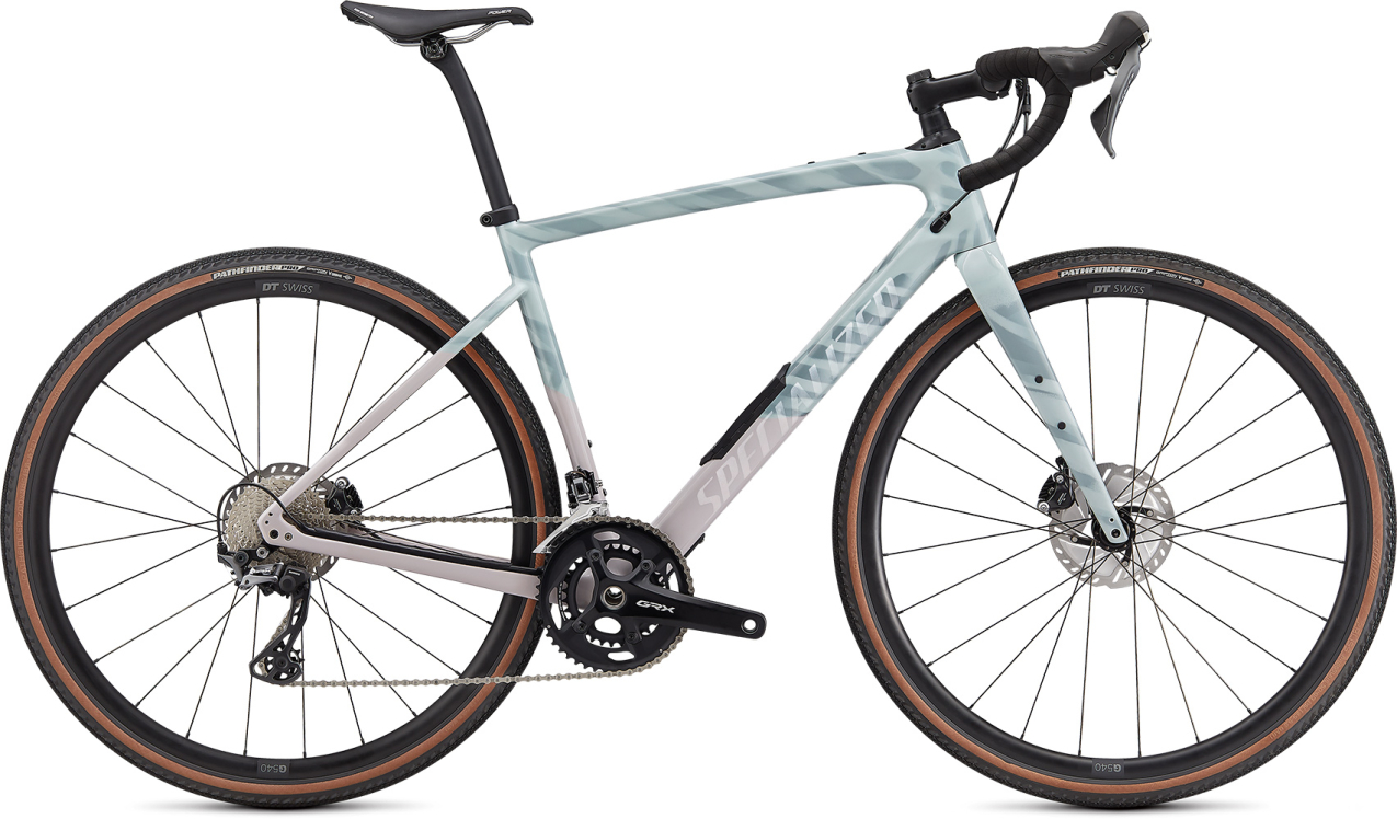 Гравийные велосипеды, комфорт плюс Specialized Diverge Comp Carbon 2021 Gloss Ice Blue/Clay/Cast Umber/Chrome/Wild Ferns Артикул 96220-5058, 96220-5061, 96220-5052, 96220-5054, 96220-5056