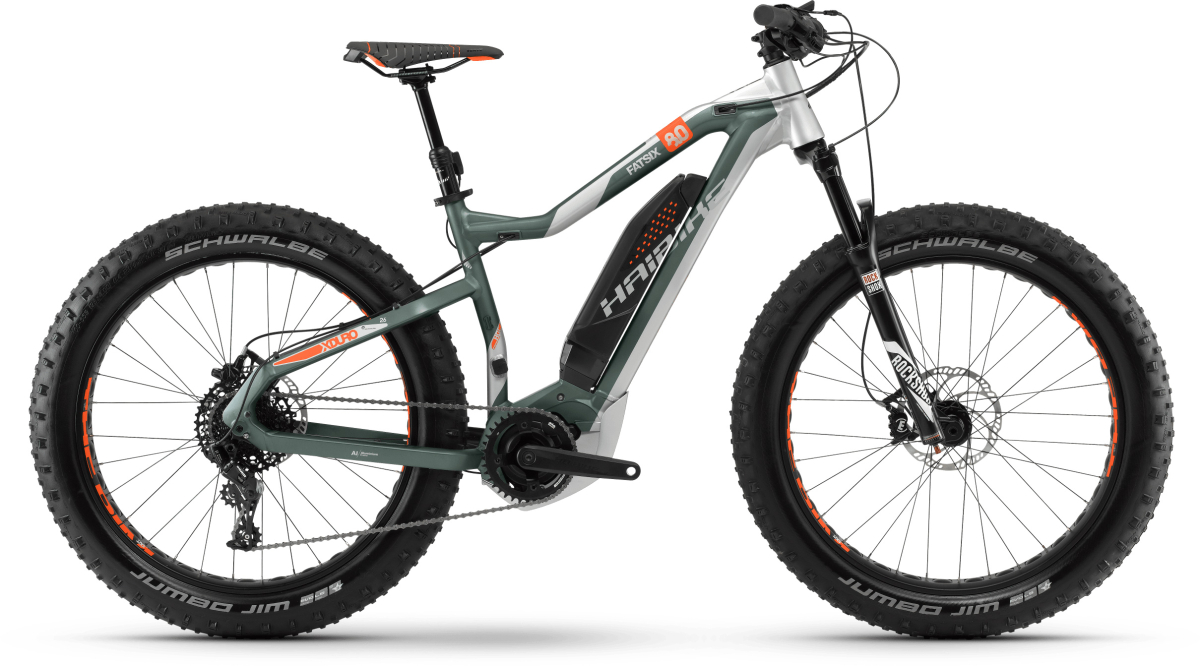 Электровелосипеды с двигателем Bosch, Yamaha, Shimano HAIBIKE XDURO FatSix 8.0 500Wh 11-Sp NX 2018 / зеленый-серый Артикул 4540394850