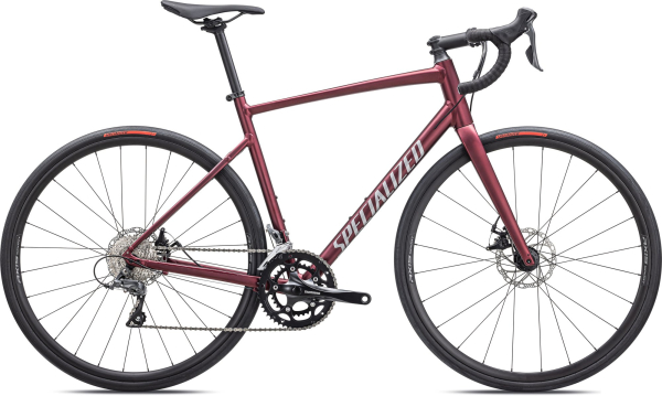 Specialized Allez E5 2025 Satin Maroon / Silver Dust / Flo Red