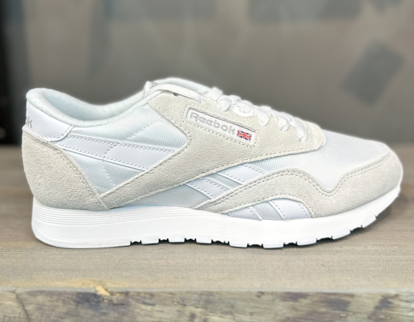 Кроссовки Кроссовки Reebok Classic Nylon white/white/light grey Артикул FV15937.5, FV159311, FV15939, FV15938.5, FV159310, FV159310.5, FV159311.5, FV15939.5, FV159312, FV15938, FV15937