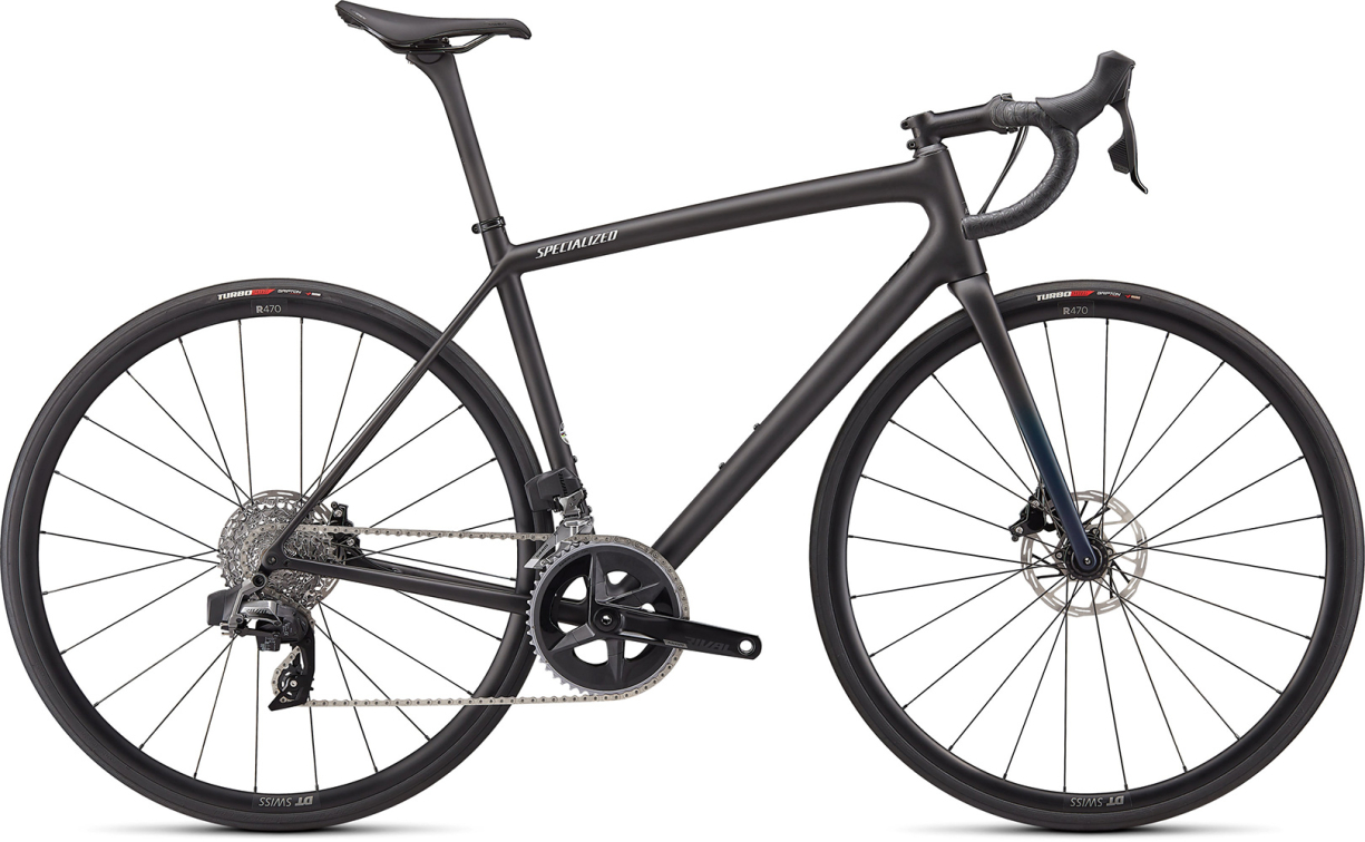Шоссейные велосипеды Specialized Aethos Comp 2022 Satin Carbon/Teal Tint Fade/Flake Silver Артикул 97222-5149, 97222-5152, 97222-5161, 97222-5154, 97222-5156, 97222-5158