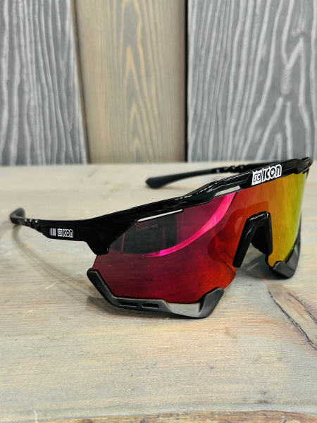 Очки спортивные Scicon AeroShade XL оправа Black Gloss линза SCNPP Multimirror Red