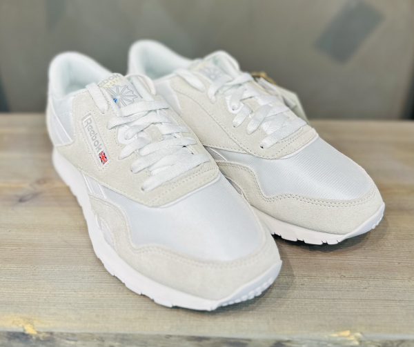 Кроссовки Кроссовки Reebok Classic Nylon white/white/light grey Артикул FV15937.5, FV159311, FV15939, FV15938.5, FV159310, FV159310.5, FV159311.5, FV15939.5, FV159312, FV15938, FV15937