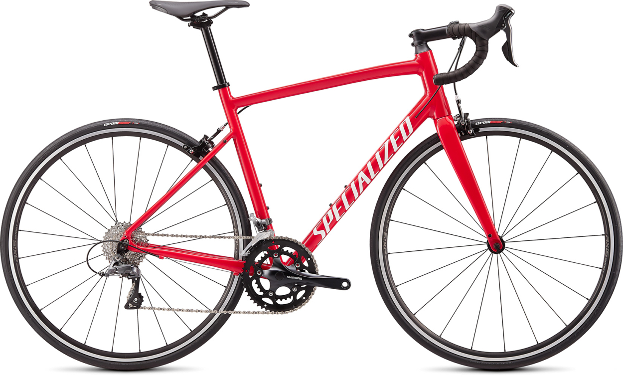 Шоссейные велосипеды Specialized Allez E5 2020 красный-белый Артикул 90020-7049, 90020-7056, 90020-7054, 90020-7061, 90020-7044, 90020-7052, 90020-7058