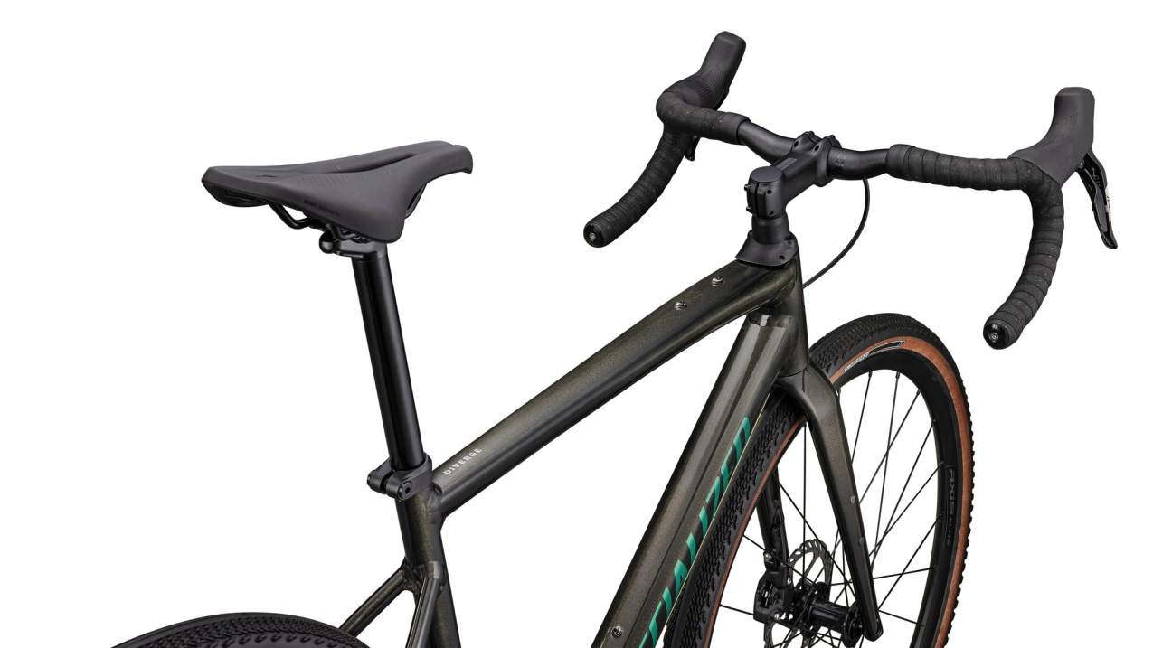 Гравийные велосипеды, комфорт плюс Specialized Diverge Comp E5 2024 Gloss Metallic Obsidian/ Metallic Pine Green Артикул 95424-5258, 95424-5256, 95424-5249, 95424-5261, 95424-5254, 95424-5252