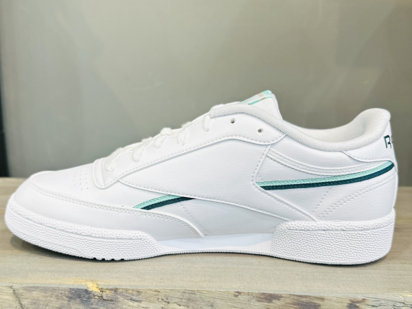 Кроссовки Кеды Reebok Club C 85 Vegan ftwr white/hint mint/midnight pine Артикул GX75627, GX756213, GX75627.5, GX756215, GX75629, GX756211, GX756210, GX75628, GX75628.5, GX75625.5, GX75626, GX756212, GX75626.5, GX756210.5